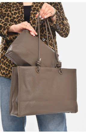 Сумка жіноча з екошкіри сірого кольору 8017 213230C