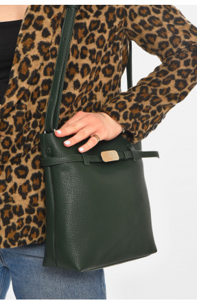 Сумка жіноча з екошкіри темно-зеленого кольору 755 213232C
