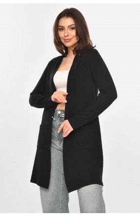 Кардиган женский однотонный черного цвета PM9057 213233C