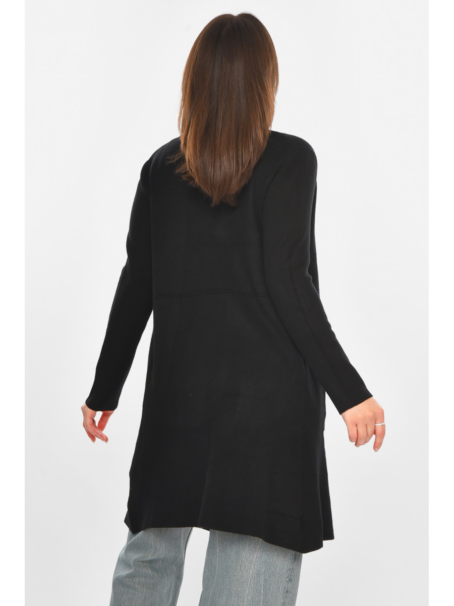 Кардиган женский однотонный черного цвета PM9057 213233C