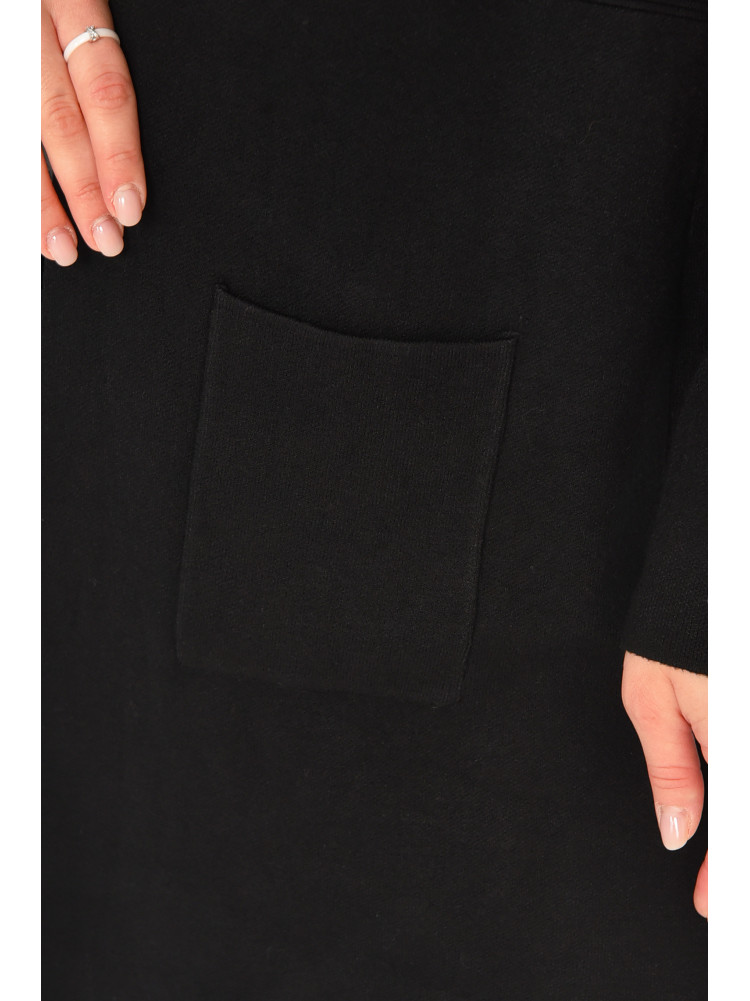 Кардиган женский однотонный черного цвета PM9057 213233C