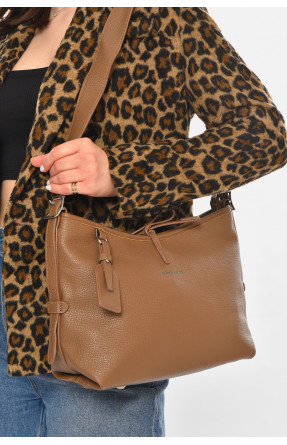 Сумка жіноча з екошкіри темно-бежевого кольору 757 213236C