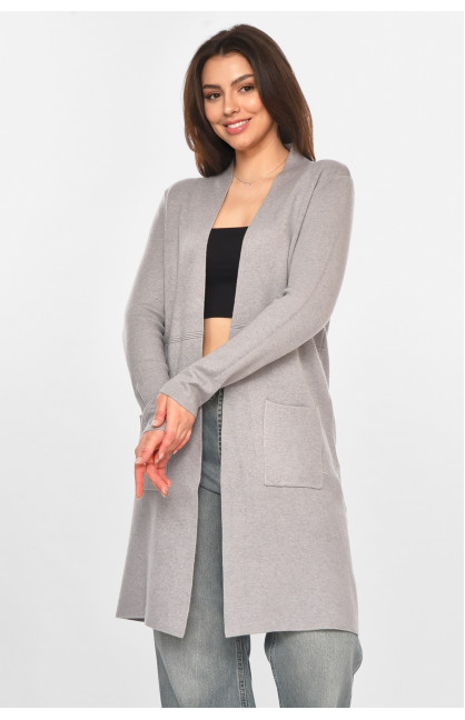 Кардиган женский однотонный серого цвета PM9057 213239C