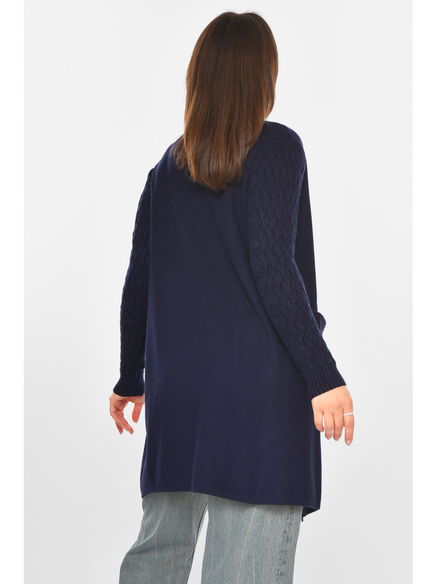Кардиган женский однотонный тёмно-синего цвета PM9264 213240C