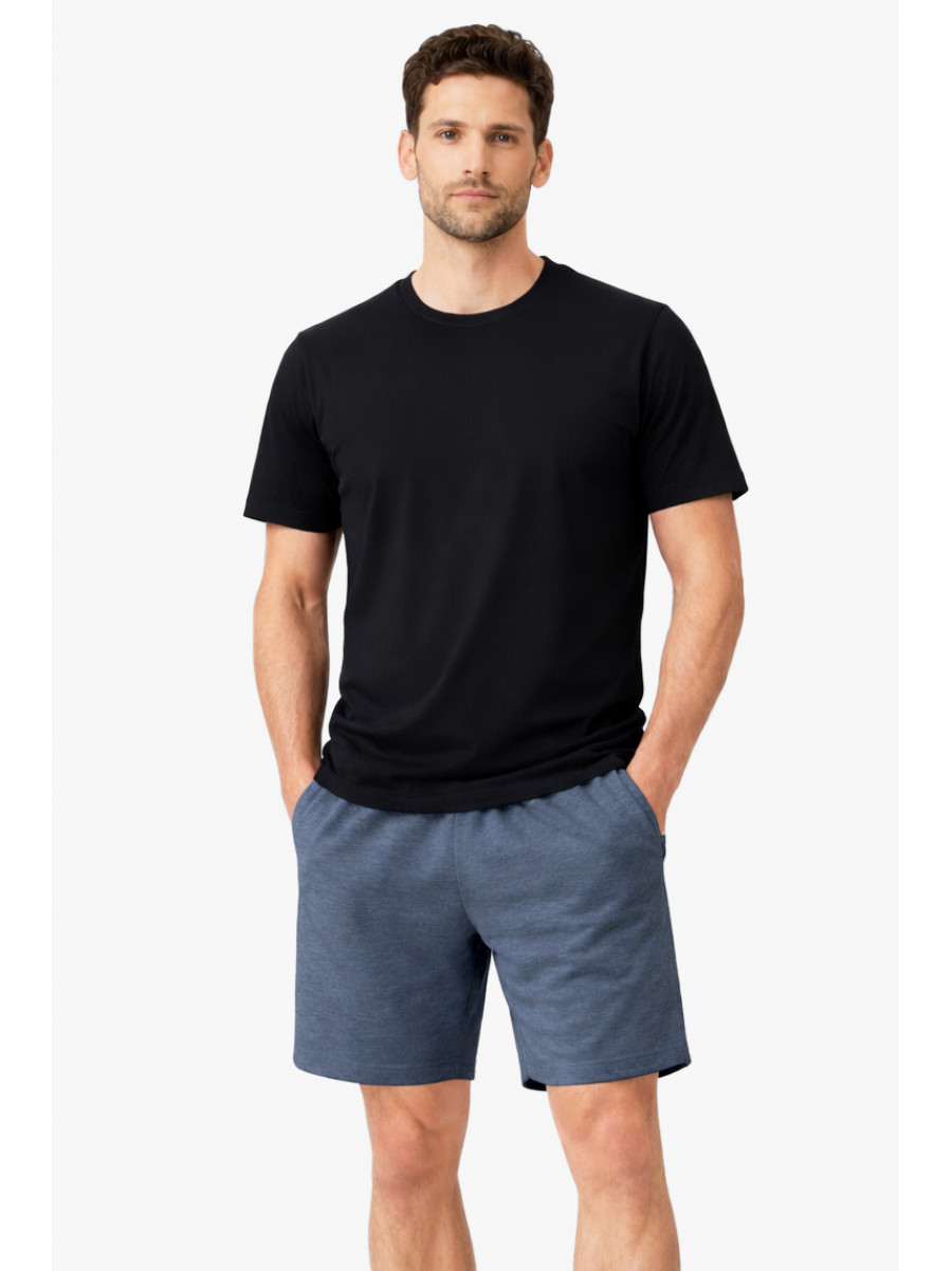 Костюм мужской шорты и футболка черного цвета 213241C