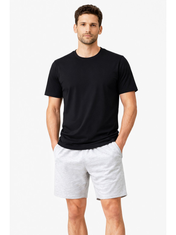 Костюм мужской шорты и футболка черного цвета 213242C