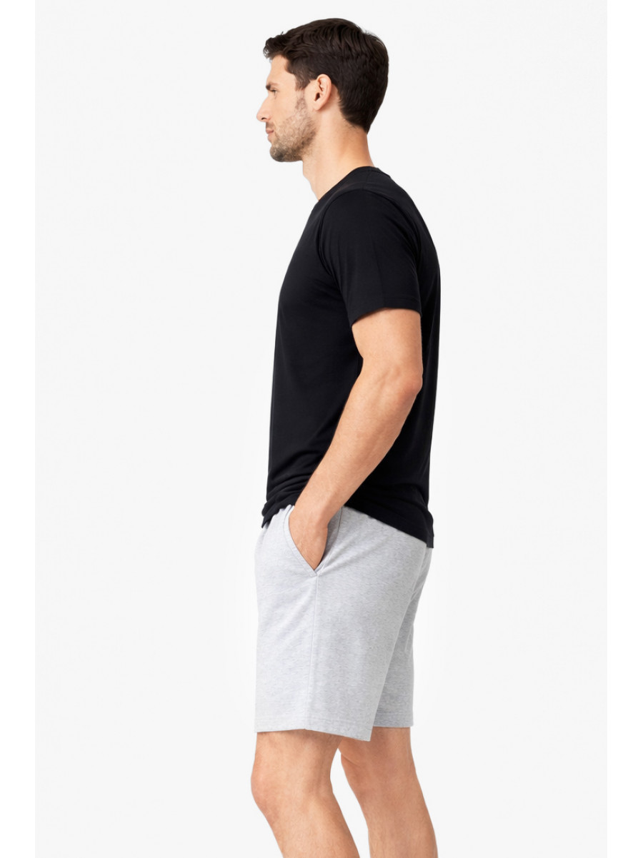 Костюм мужской шорты и футболка черного цвета 213242C