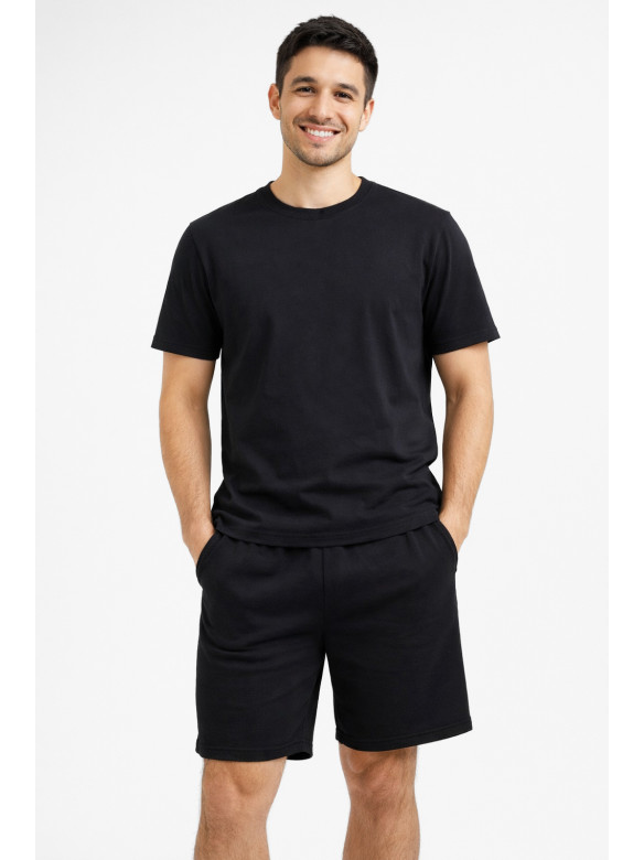 Костюм мужской шорты и футболка темно-синего цвета 213243C