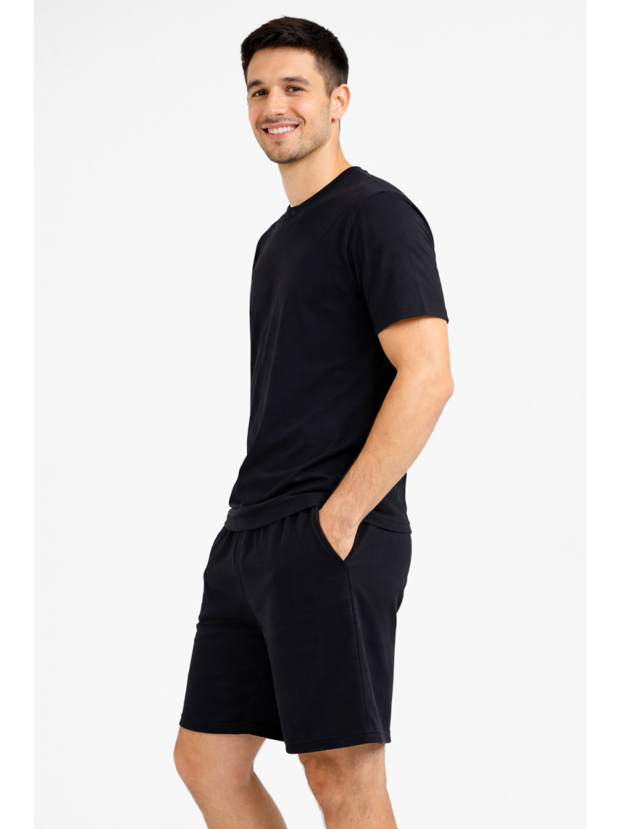 Костюм мужской шорты и футболка темно-синего цвета 213243C