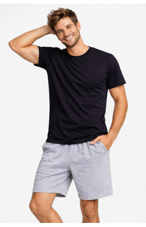 Костюм мужской шорты и футболка темно-синего цвета 213245C