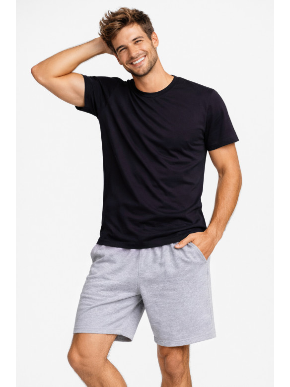 Костюм мужской шорты и футболка темно-синего цвета 213245C