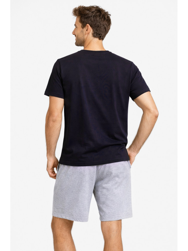 Костюм мужской шорты и футболка темно-синего цвета 213245C