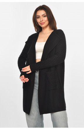Кардиган женский однотонный черного цвета PM9264 213246C