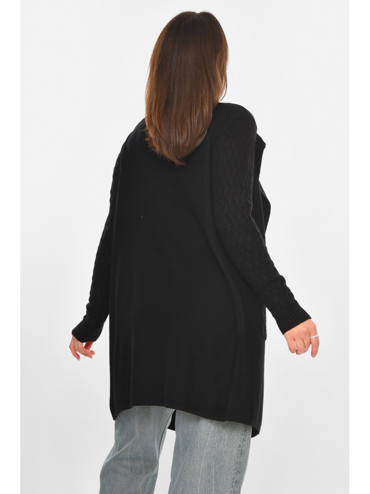 Кардиган женский однотонный черного цвета PM9264 213246C