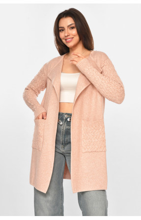 Кардиган женский однотонный светло-розового цвета PM9264 213247C