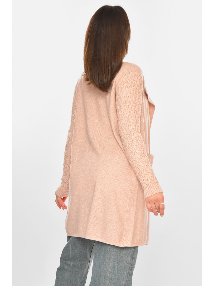 Кардиган женский однотонный светло-розового цвета PM9264 213247C