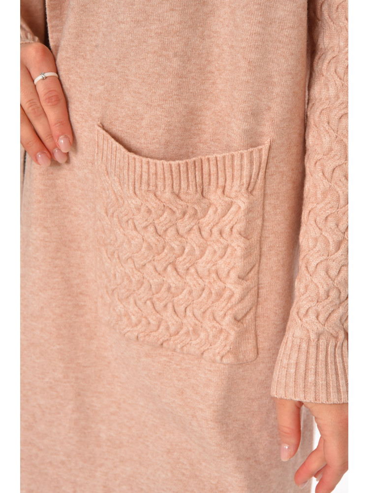 Кардиган женский однотонный светло-розового цвета PM9264 213247C