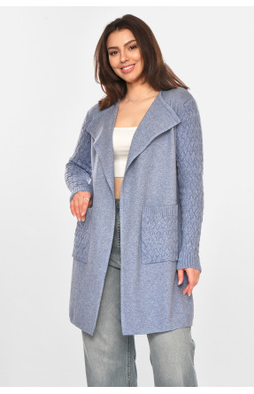 Кардиган женский однотонный синего цвета PM9264 213248C