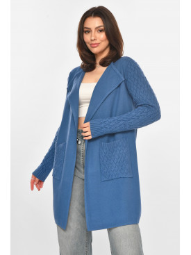 Кардиган женский однотонный тёмно-синего цвета PM9264 213250C