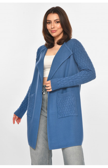 Кардиган женский однотонный тёмно-синего цвета PM9264 213250C