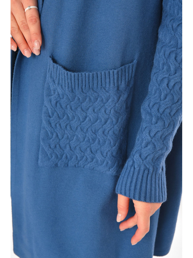 Кардиган женский однотонный тёмно-синего цвета PM9264 213250C