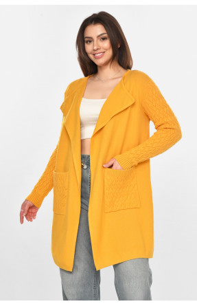 Кардиган женский однотонный горчичного цвета PM9264 213252C