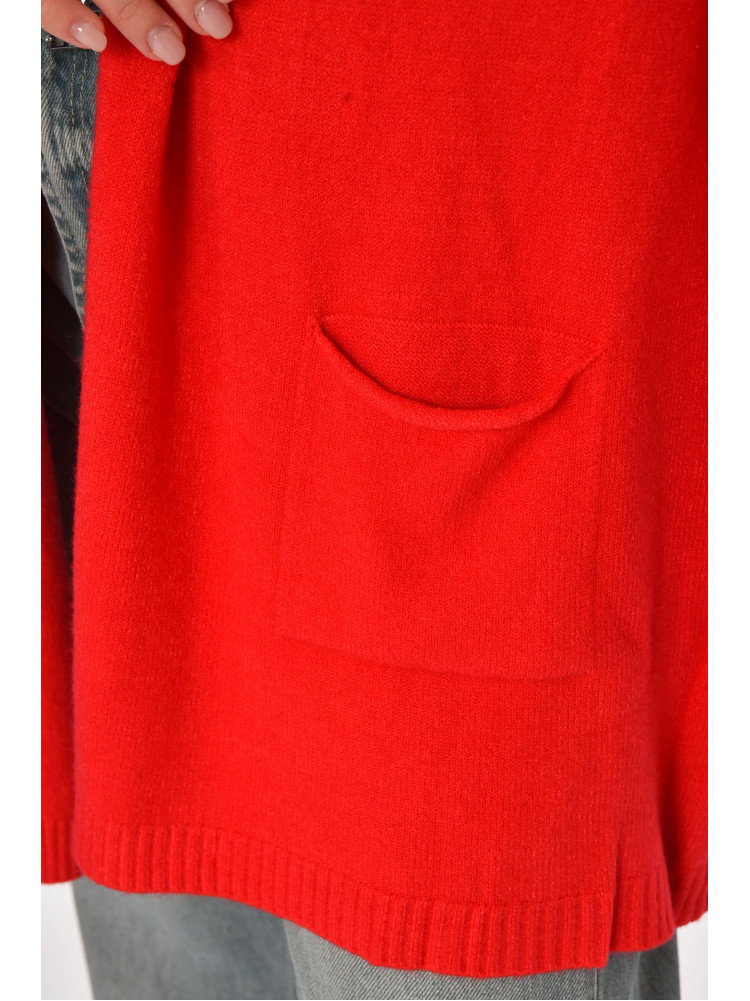 Кардиган жіночий однотонний червоного кольору G645 213253C