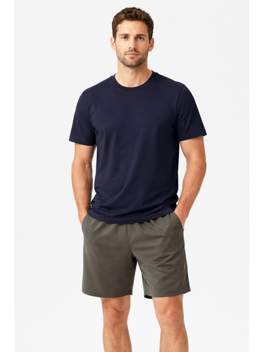 Костюм мужской шорты и футболка темно-синего цвета 213255C