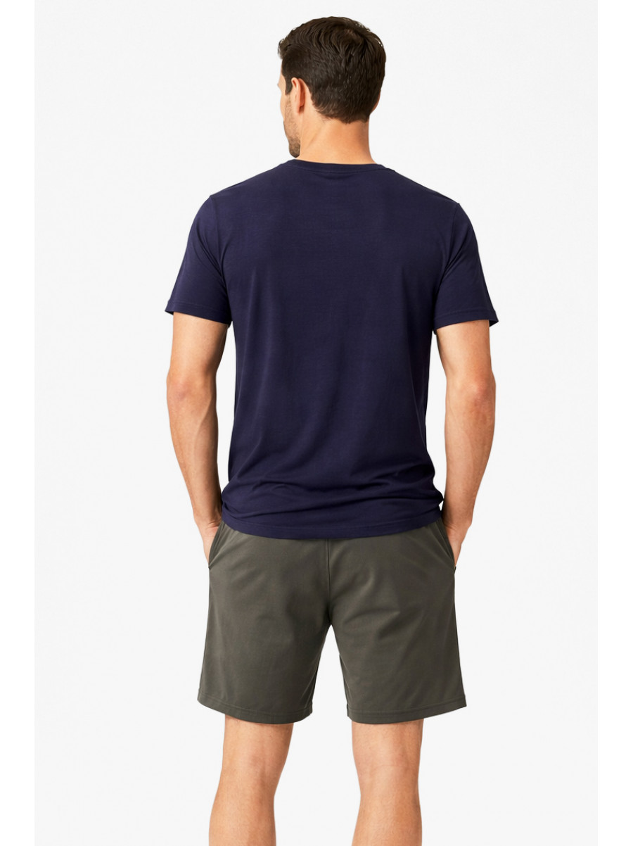 Костюм мужской шорты и футболка темно-синего цвета 213255C