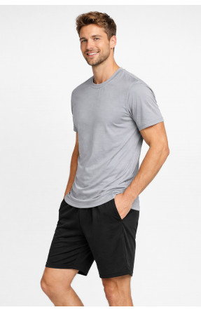Костюм мужской шорты и футболка серого цвета 213256C