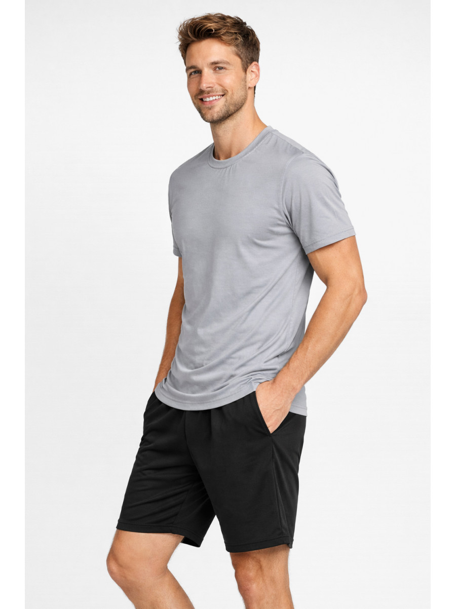 Костюм мужской шорты и футболка серого цвета 213256C