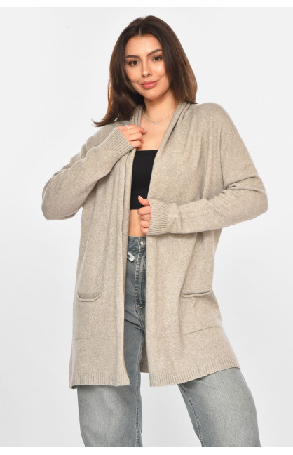 Кардиган женский однотонный тёмно-серого цвета G645 213257C