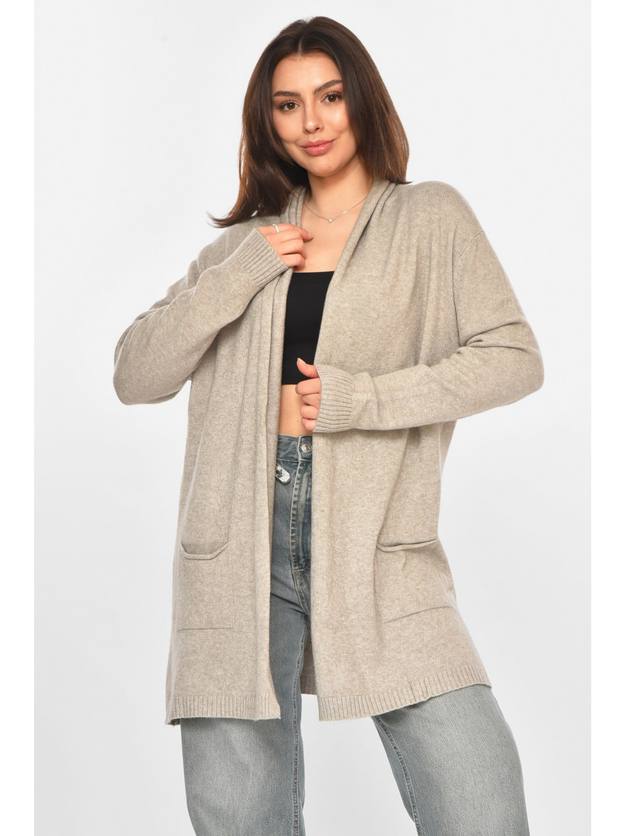 Кардиган женский однотонный тёмно-серого цвета G645 213257C