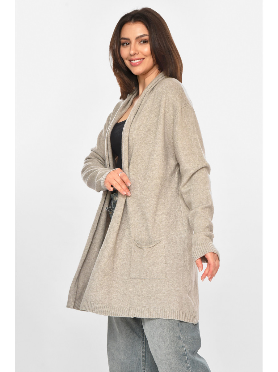 Кардиган женский однотонный тёмно-серого цвета G645 213257C