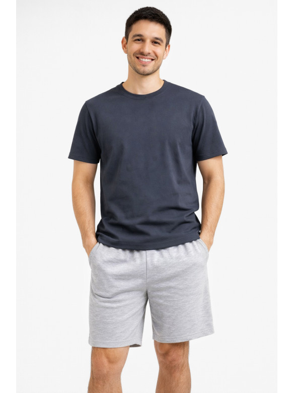 Костюм мужской шорты и футболка темно-серого цвета 213259C