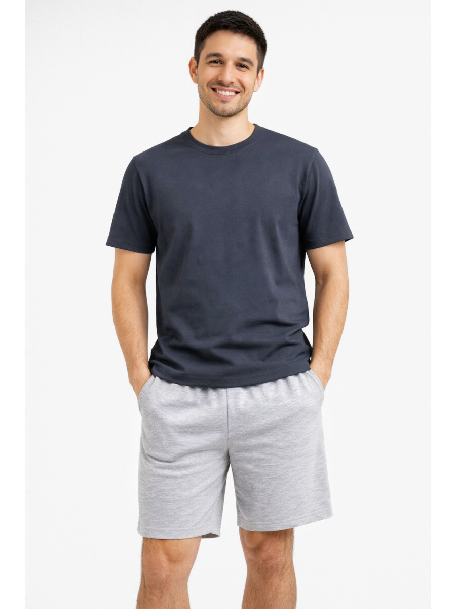 Костюм мужской шорты и футболка темно-серого цвета 213259C