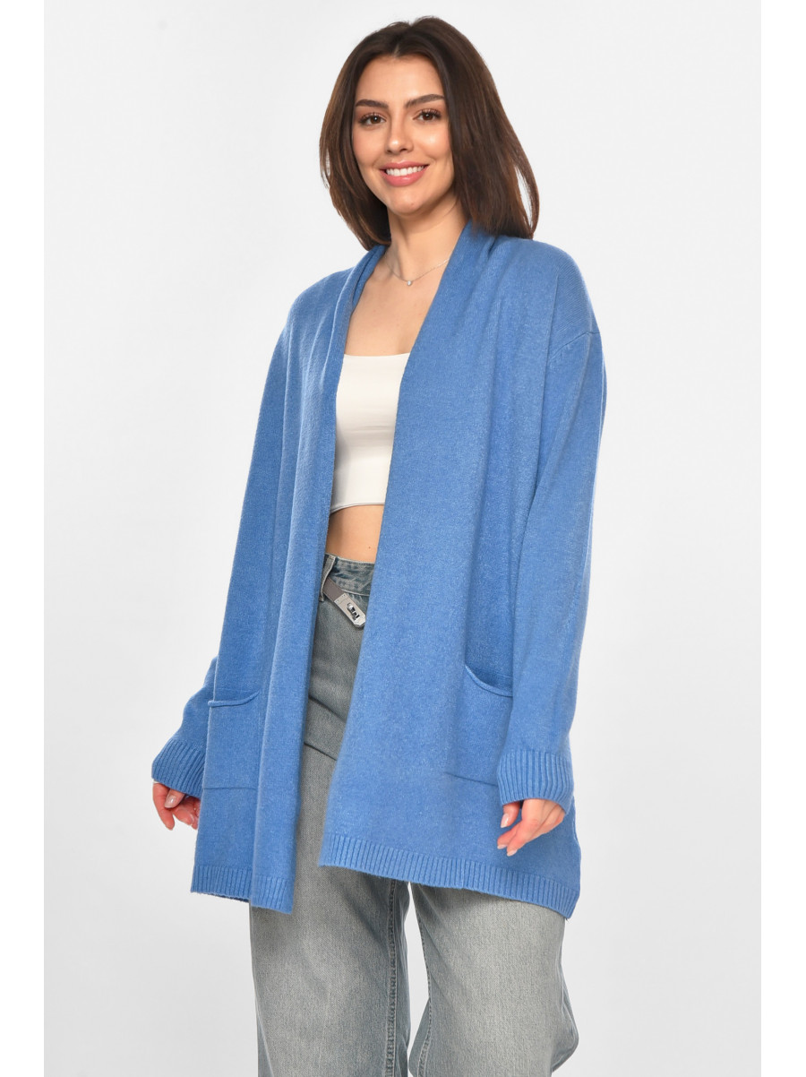 Кардиган женский однотонный синего цвета G645 213260C