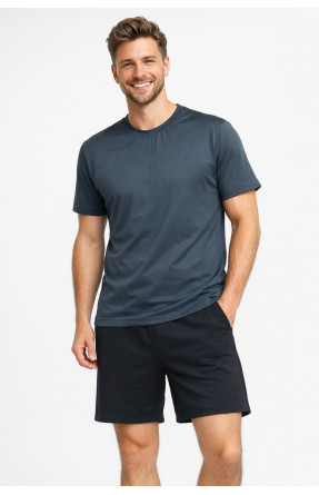 Костюм мужской шорты и футболка темно-серого цвета 213261C