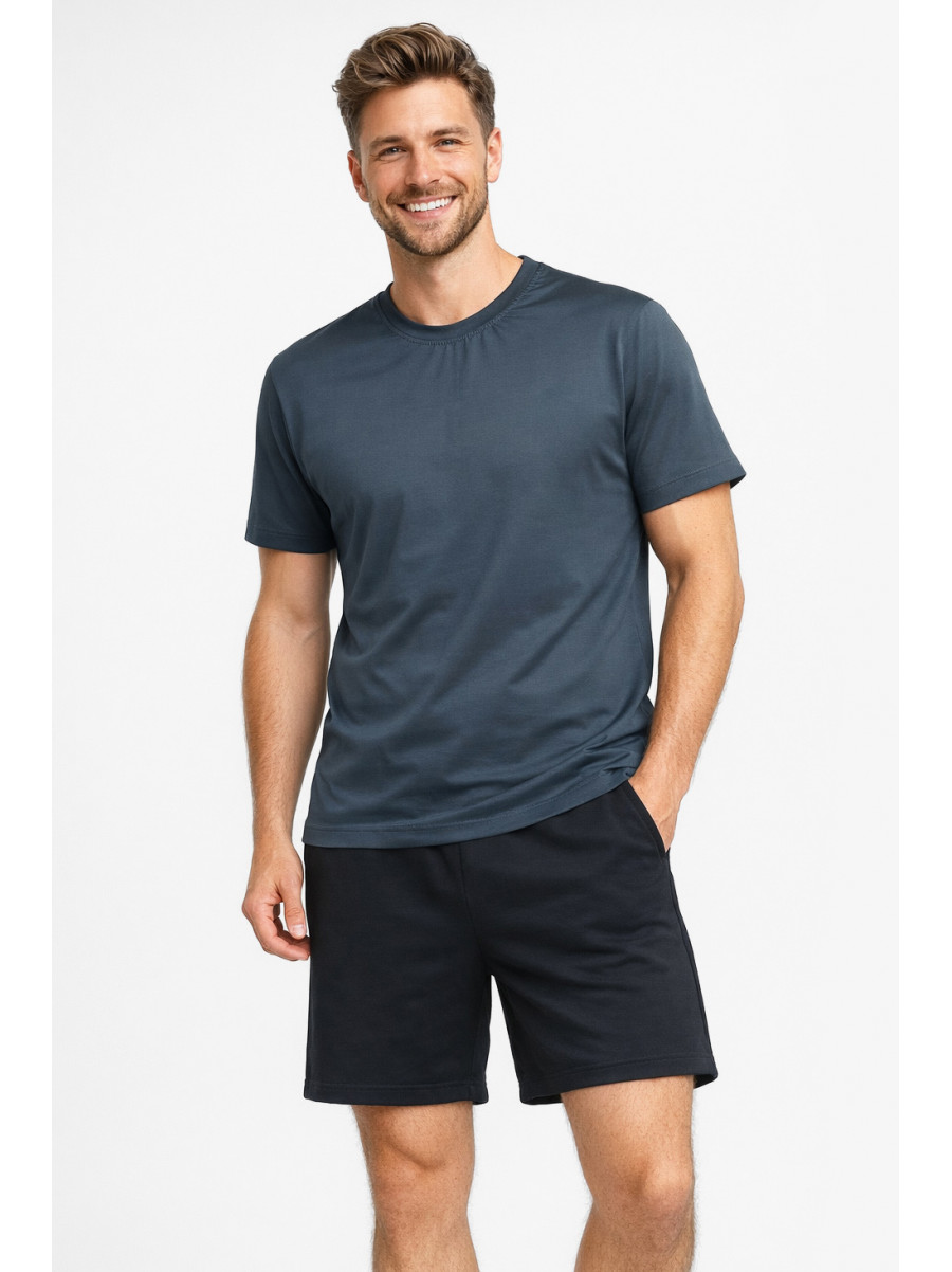 Костюм мужской шорты и футболка темно-серого цвета 213261C