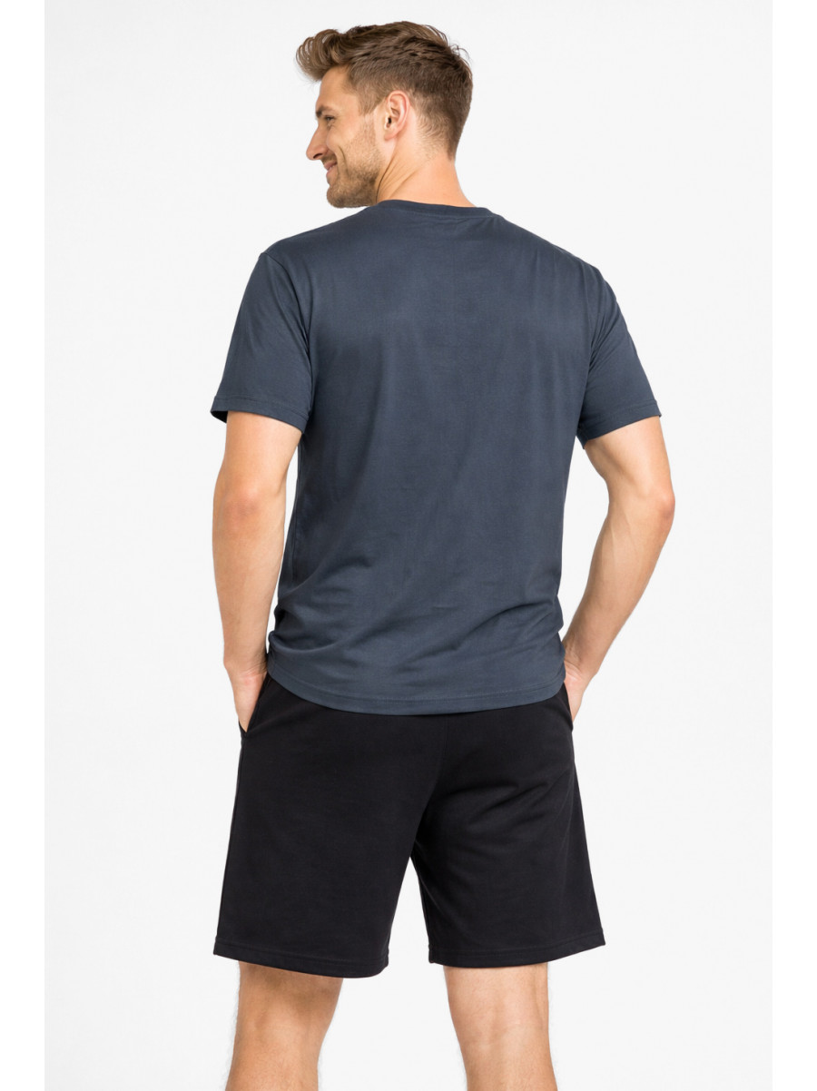 Костюм мужской шорты и футболка темно-серого цвета 213261C