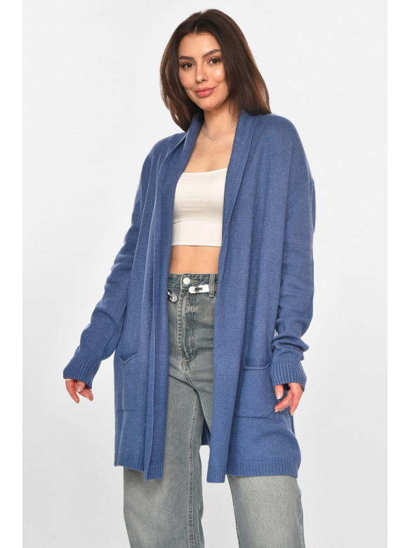 Кардиган женский однотонный тёмно-синего цвета G645 213263C