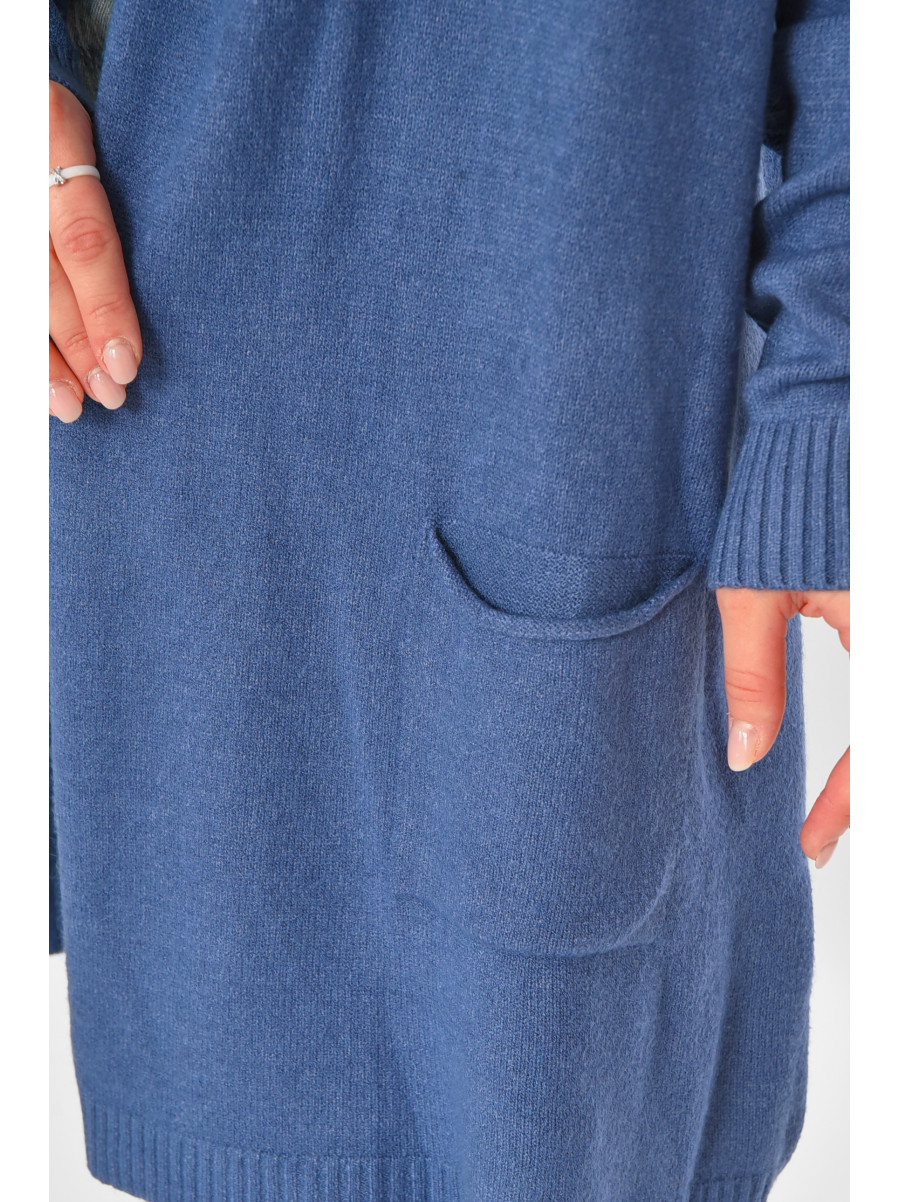 Кардиган женский однотонный тёмно-синего цвета G645 213263C