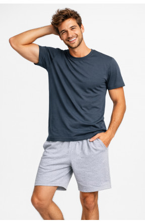 Костюм мужской шорты и футболка темно-серого цвета 213264C