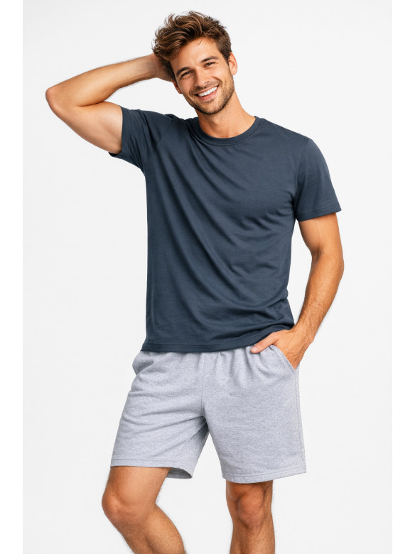 Костюм мужской шорты и футболка темно-серого цвета 213264C