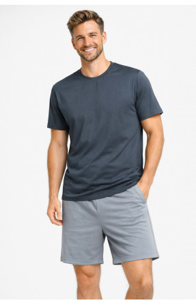 Костюм мужской шорты и футболка темно-серого цвета 213265C