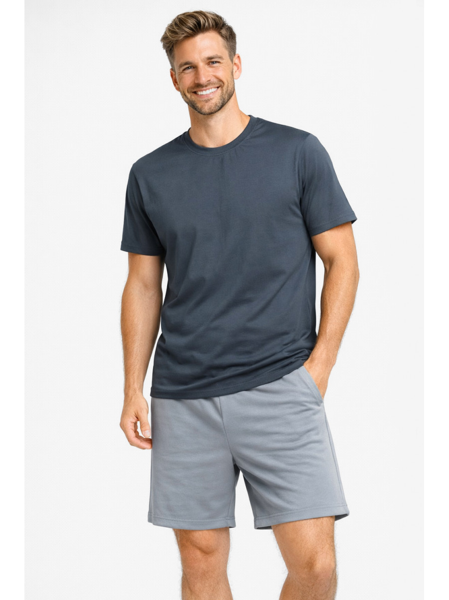 Костюм мужской шорты и футболка темно-серого цвета 213265C