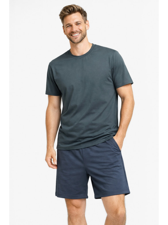 Костюм мужской шорты и футболка темно-серого цвета 213266C