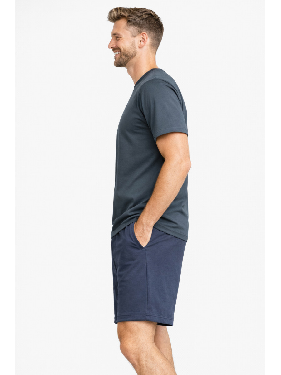 Костюм мужской шорты и футболка темно-серого цвета 213266C