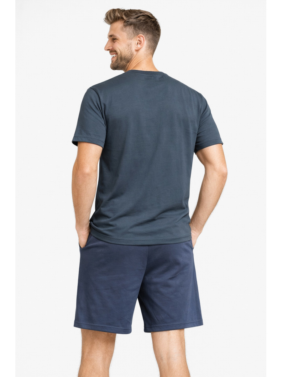 Костюм мужской шорты и футболка темно-серого цвета 213266C