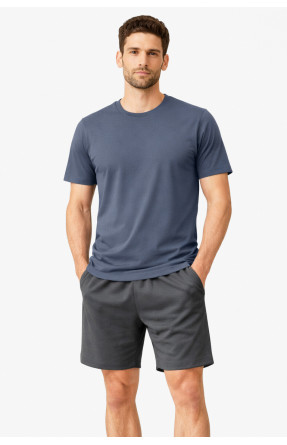 Костюм мужской шорты и футболка темно-серого цвета 213268C